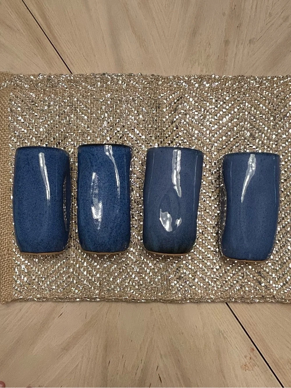 Tate & Walton Pottery Glasses Set of Four Handmade Farmhouse Unique